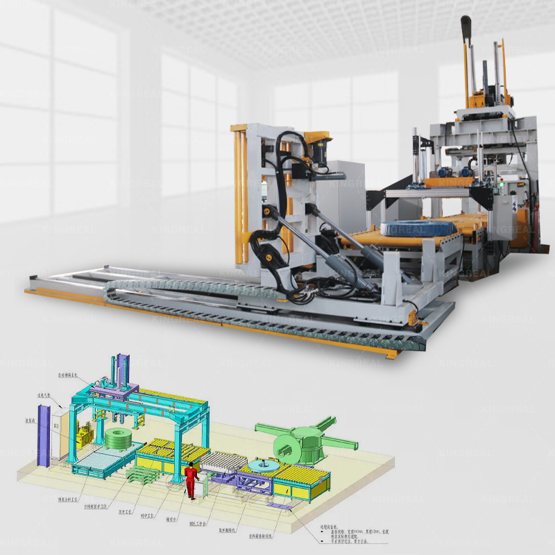Ligne de conditionnement automatique de bobines d'acier