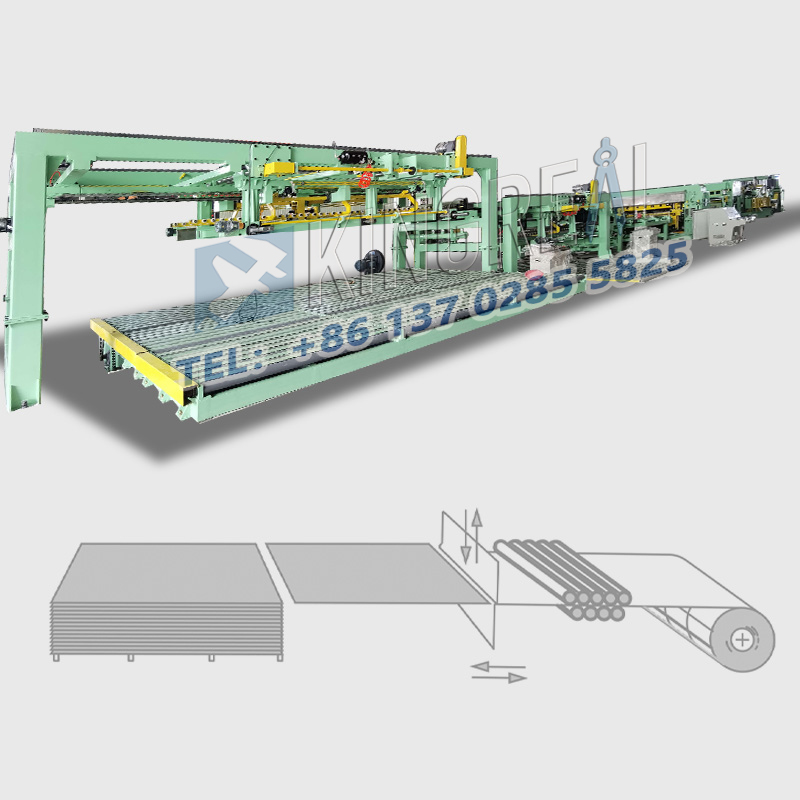 Machine de ligne de coupe à longueur avec double empileur