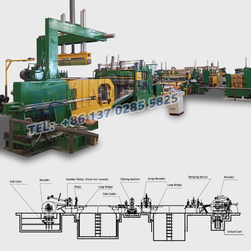 Machine de refendage de bobines d'acier inoxydable